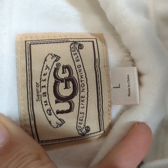 UGG Women's Collins Wide Leg Cream Super Soft Fleece Casual Pants Size Large - Picture 3 of 12